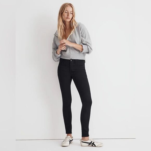 NWT Madewell nm180 9" Mid-Rise Roadtripper Skinny Jeans in black size 26 - Picture 2 of 9